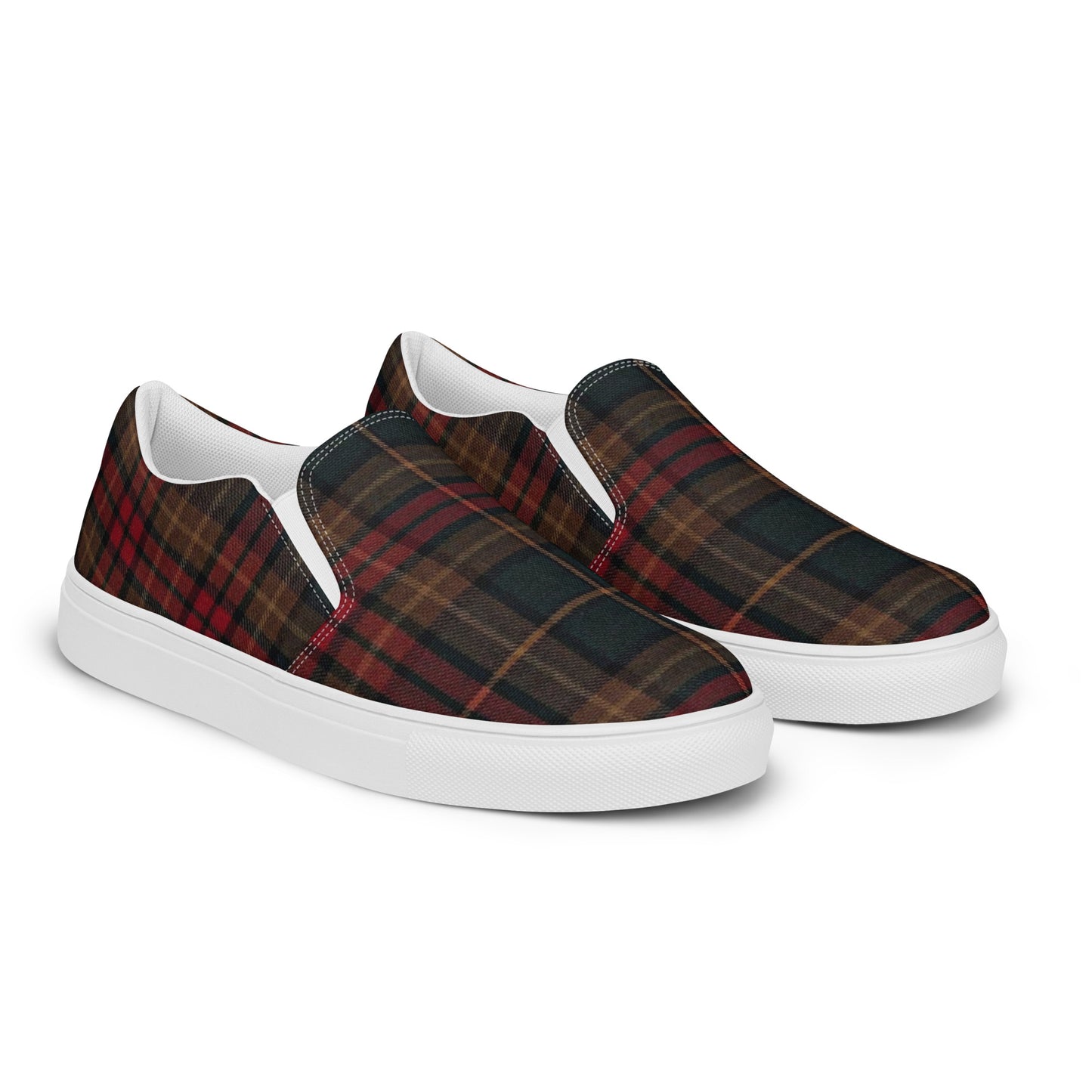 Women’s Red Plaid Dark Plaid Slip-on Canvas shoes